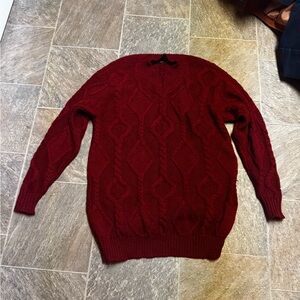 Isabel Marant Burgundy Cable Knit Sweater